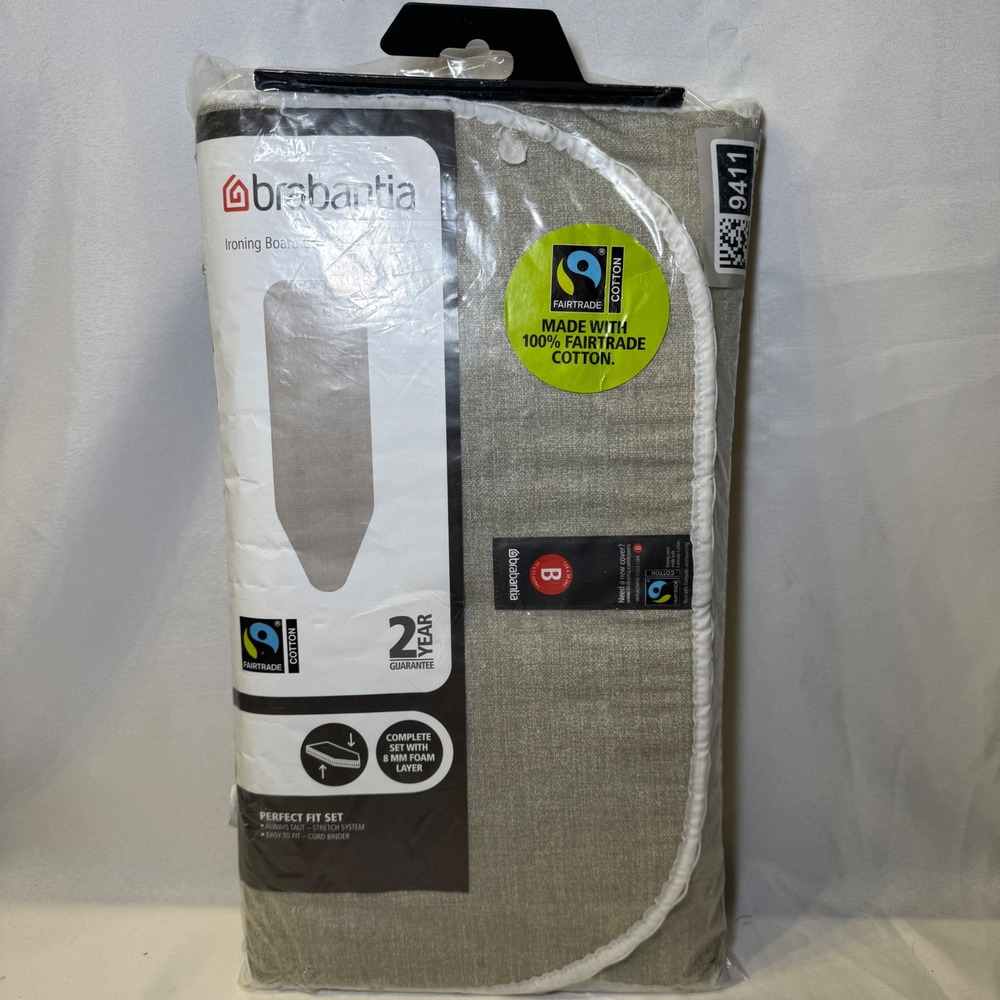Brabantia Ironing Board Cover Complete Set Size B 49x15 100% Fairtrade Cotton